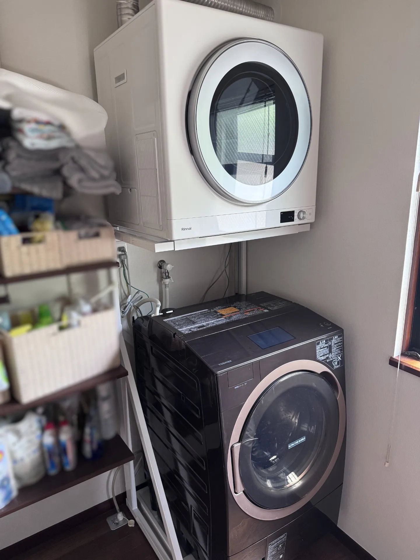 【神戸市須磨区・戸建て】洗濯パンをずらして乾太くんデラックス6kg(RDT-63)を設置|費用33.1万円・工期1日